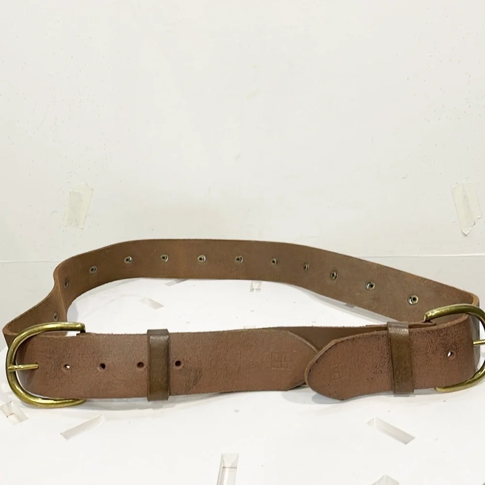 Vintage Joe’s Jeans Mens Genuine Leather Belt Sz Lg Two‎ Buckle Studded Handmade